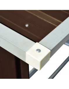 Capannone da Giardino in Acciaio Zincato 163x83x154 cm Marrone