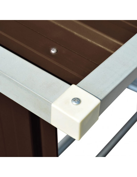 Capannone da Giardino in Acciaio Zincato 163x83x154 cm Marrone