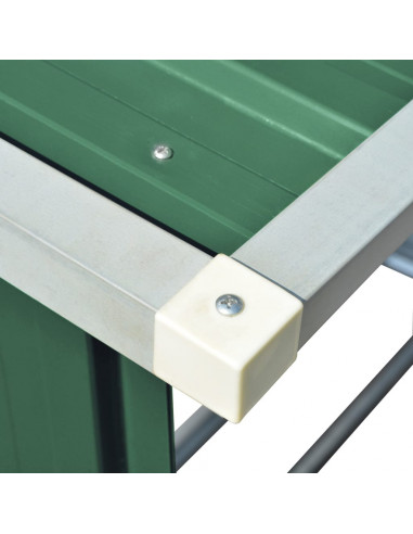 Capannone da Giardino in Acciaio Zincato 163x83x154 cm Verde