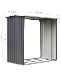 Capannone da Giardino in Acciaio Zincato 172x91x154cm Grigio