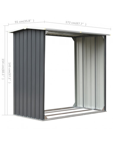 Capannone da Giardino in Acciaio Zincato 172x91x154cm Grigio