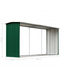 Capannone da Giardino in Acciaio Zincato 330x92x153cm Verde