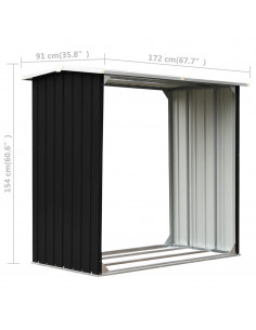 Capannone in Acciaio Zincato 172x91x154 cm Antracite