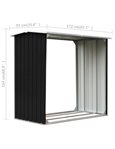 Capannone in Acciaio Zincato 172x91x154 cm Antracite