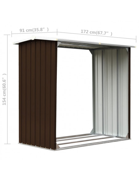 Capannone in Acciaio Zincato 172x91x154 cm Marrone