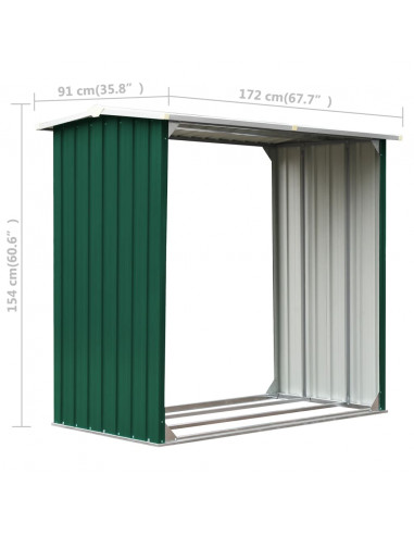 Capannone in Acciaio Zincato 172x91x154 cm Verde