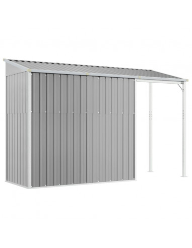 Capannone Tetto Esteso Grigio Chiaro 277x110,5x181cm Acciaio