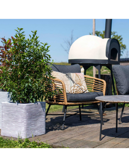 Capi Fioriera Nature Rib Quadrata 40x40 cm Avorio KOFI903