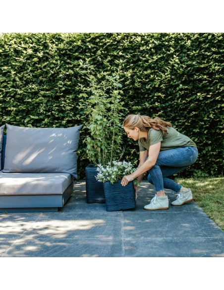 Capi Fioriera Nature Rib Quadrata 40x40 cm Nero KBLR903