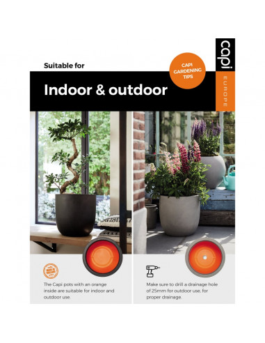 Capi Fioriera Nature Rib Quadrata 50 x 50 cm Nera