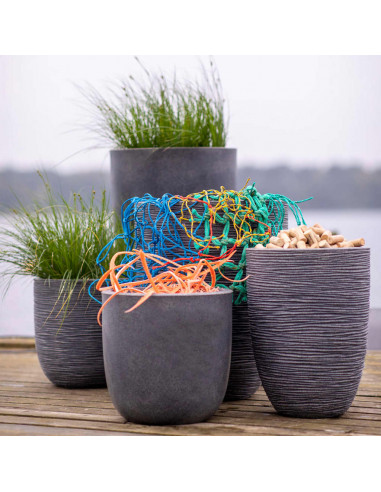 Capi Vaso Basso Elegante Waste Rib 46x58 cm Grigio