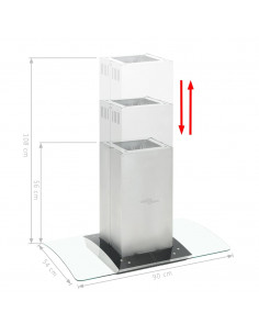 Cappa a Isola 90 cm Acciaio Inossidabile 756 m³/h LED