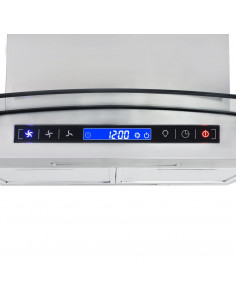 Cappa a Isola 90cm con Display LCD e Sensore Touch 756 m³/h LED