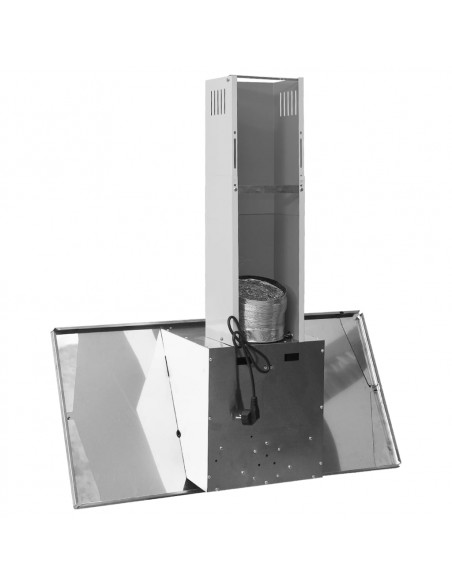 Cappa a Parete 90 cm in Acciaio Inox e Vetro Temperato Argento
