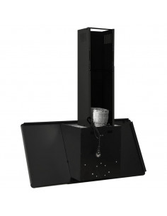 Cappa a Parete 90 cm in Acciaio Inox e Vetro Temperato Nero