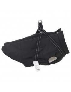 Cappotto Cani con Imbracatura Impermeabile Riflettente Nero 4XL
