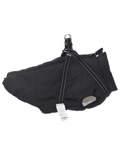 Cappotto Cani con Imbracatura Impermeabile Riflettente Nero 5XL