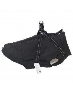 Cappotto Cani con Imbracatura Impermeabile Riflettente Nero 6XL