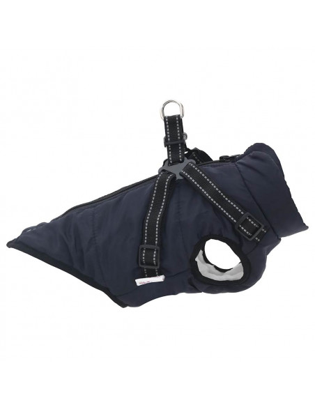 Cappotto Cani Imbracatura Impermeabile Riflettente Blu Navy XL