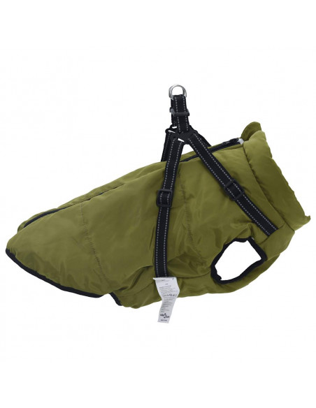 Cappotto Cani Imbracatura Impermeabile Riflettente Verde 4XL