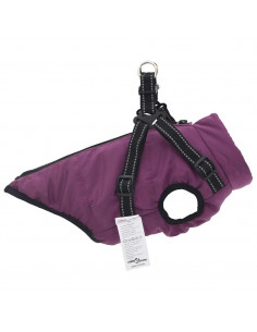 Cappotto Cani Imbracatura Impermeabile Riflettente Viola L