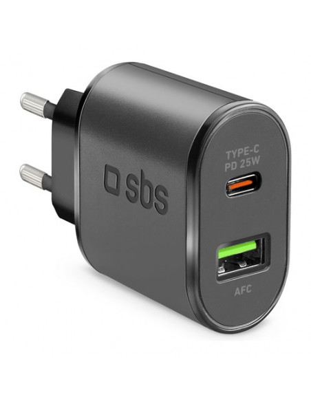 Caricabatterie Sbs TETRPD25W WALL CHARGER PD 25W Black Black