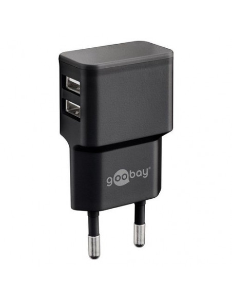 Caricabatterie Techly IPW USB 224B 12W Goobay 44951 Nero Nero