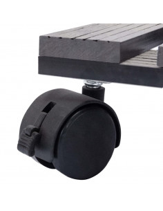 Carrelli Porta Piante 4 pz Grigi 30x7,5 cm WPC