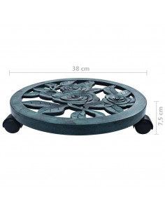 Carrelli Portavasi 6 pz Verdi 38 cm in Plastica