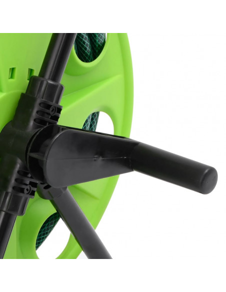 Carrello Avvolgitubo Verde con Set Raccordi Tubo 0,75" 20 m PVC