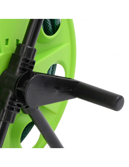 Carrello Avvolgitubo Verde con Set Raccordi Tubo 0,75" 30 m PVC