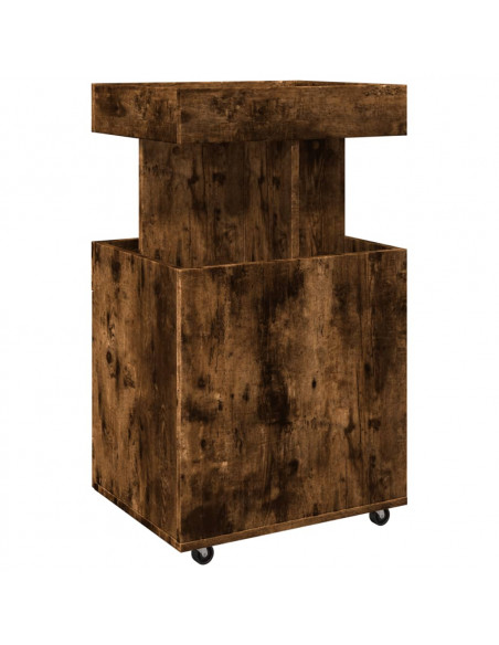 Carrello Bar Rovere Fumo 50x41x89 cm in Legno Multistrato
