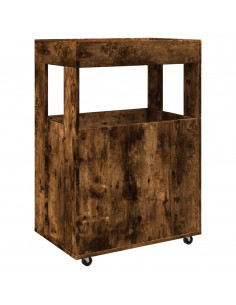 Carrello Bar Rovere Fumo 60x39,5x89 cm in Legno Multistrato
