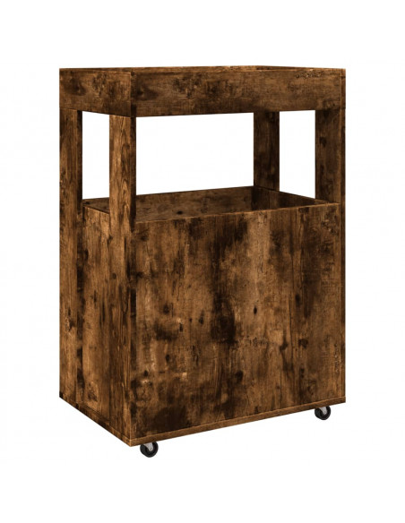 Carrello Bar Rovere Fumo 60x39,5x89 cm in Legno Multistrato