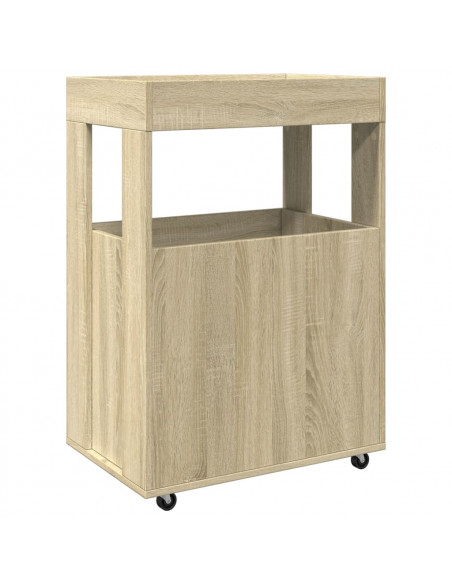 Carrello Bar Rovere Sonoma 60x39,5x89 cm in Legno Multistrato