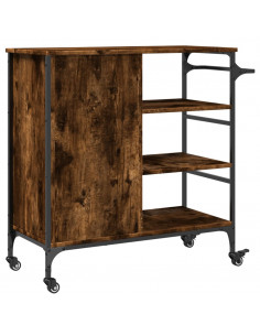 Carrello Cucina Rovere Fumo 87,5x38,5x84,5 cm Legno Multistrato