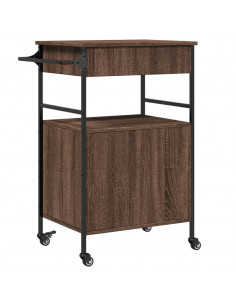 Carrello Cucina Rovere Marrone 56x43x89,5 cm Legno Multistrato