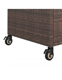 Carrello da Bar con Cassetto Marrone 100x45x97 cm in Polyrattan