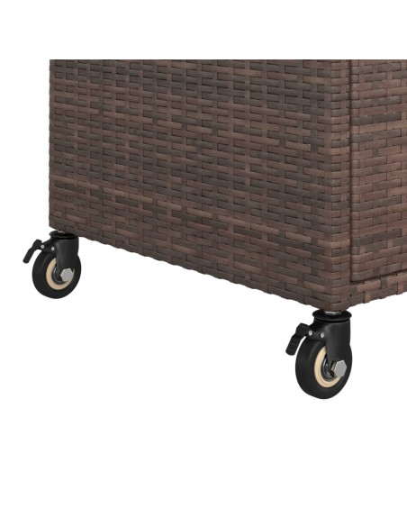 Carrello da Bar con Cassetto Marrone 100x45x97 cm in Polyrattan