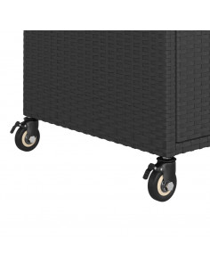 Carrello da Bar con Cassetto Nero 100x45x97 cm in Polyrattan
