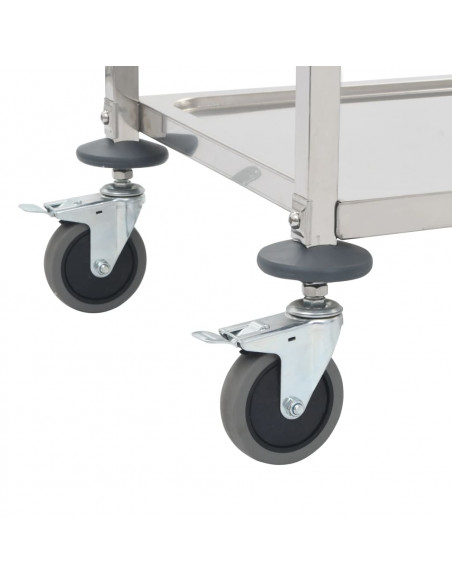 Carrello da Cucina a 5 Livelli 107x55x147 cm in Acciaio Inox
