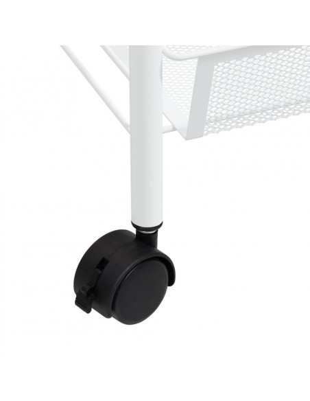 Carrello da Cucina con 4 Ripiani Bianco 46x26x64 cm in Ferro