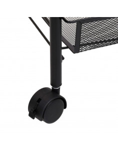 Carrello da Cucina con 5 Ripiani Nero 46x26x105 cm in Ferro