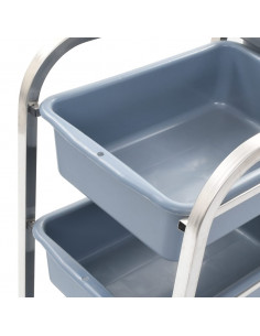 Carrello da Cucina con Contenitori in Plastica 82x43,5x93 cm