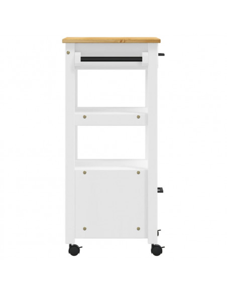 Carrello da Cucina MONZA 48x40x90 cm in Legno Massello di Pino