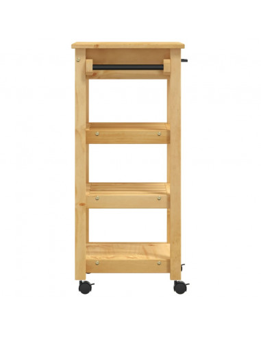 Carrello da Cucina MONZA 48x40x90 cm in Legno Massello di Pino