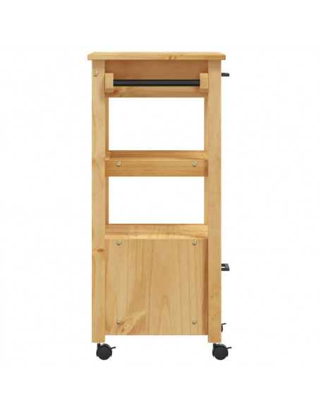 Carrello da Cucina MONZA 48x40x90 cm in Legno Massello di Pino