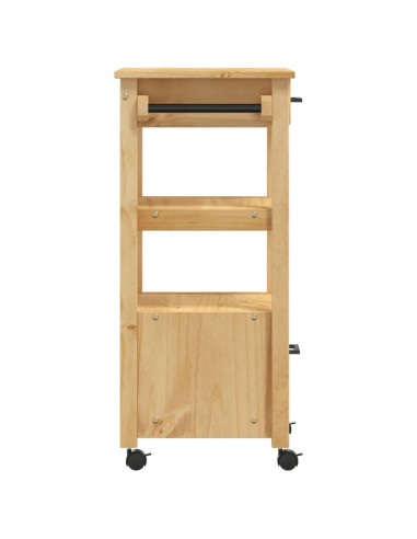 Carrello da Cucina MONZA 48x40x90 cm in Legno Massello di Pino