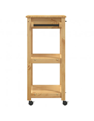 Carrello da Cucina MONZA 60x40x88,5 cm in Legno Massello di Pino