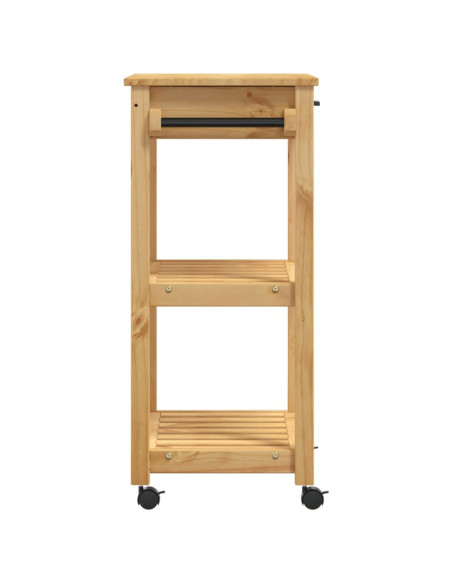 Carrello da Cucina MONZA 60x40x88,5 cm in Legno Massello di Pino